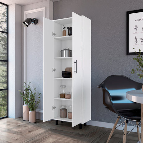 Alacena Nápoles Blanco 60x180cm con Dos Puertas - Alacenas y Muebles Microondas | Bylmo