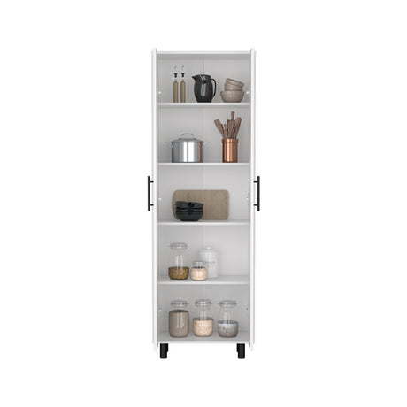 Alacena Nápoles Blanco 60x180cm con Dos Puertas - Alacenas y Muebles Microondas | Bylmo