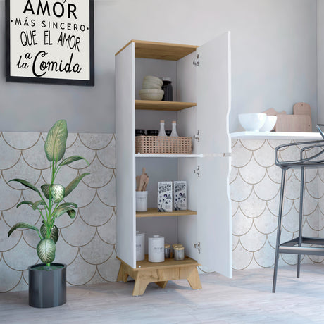 Alacena Pamplona Blanco 45x150.7cm con Dos Puertas - Alacenas y Muebles Microondas | Bylmo