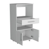 Mueble Microondas Worland Blanco 2 Puertas 62x122cm con Un Cajón - Alacenas y Muebles Microondas | Bylmo