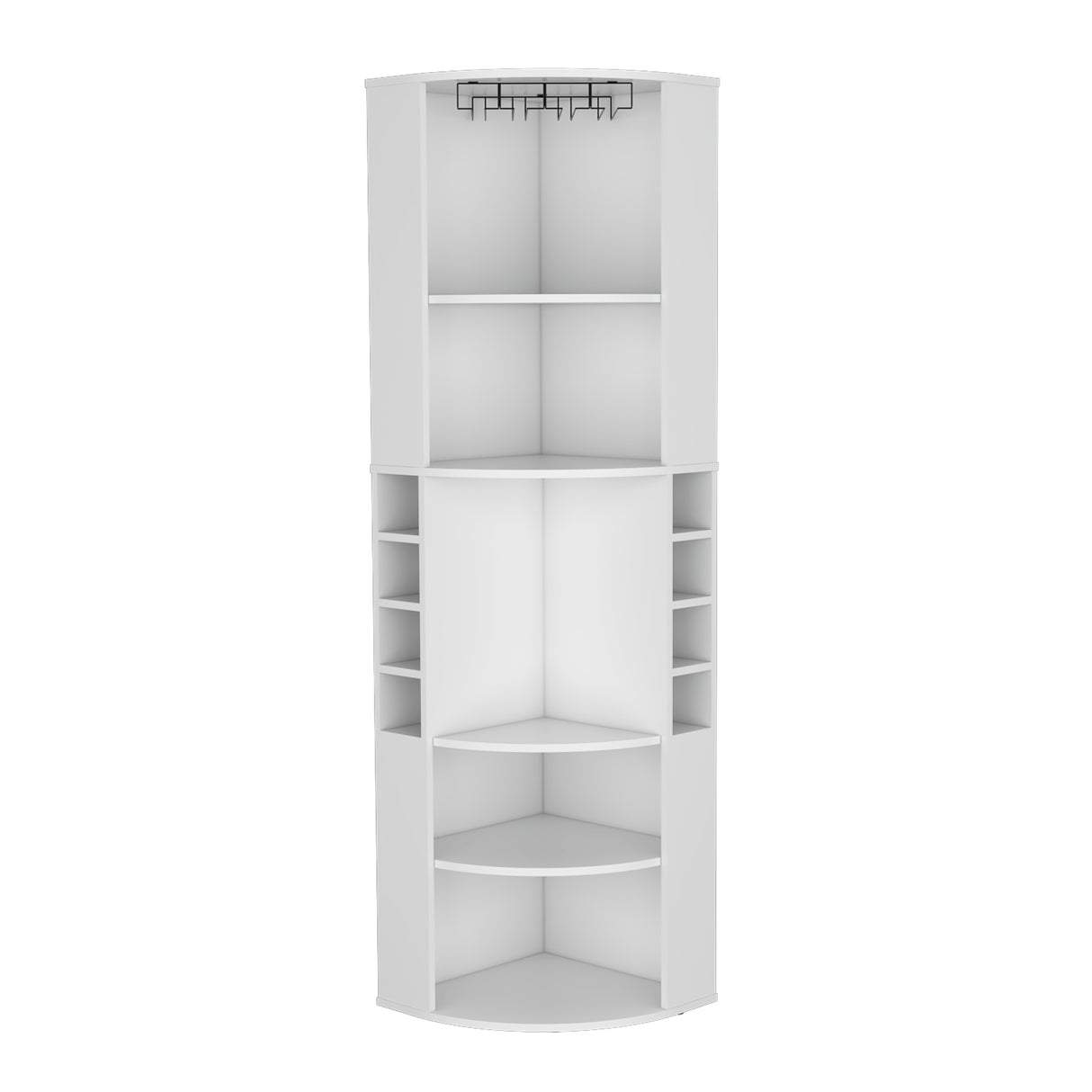 Bar Esquinero Oban Blanco 47.1x180cm con Portacopasy Portabotellas - Bares | Bylmo