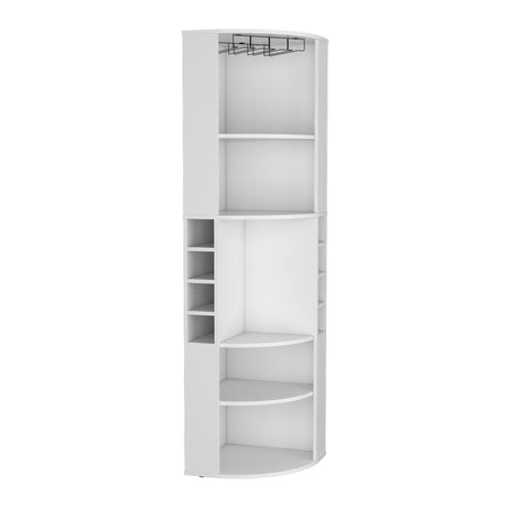 Bar Esquinero Oban Blanco 47.1x180cm con Portacopasy Portabotellas - Bares | Bylmo
