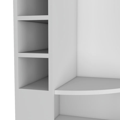 Bar Esquinero Oban Blanco 47.1x180cm con Portacopasy Portabotellas - Bares | Bylmo