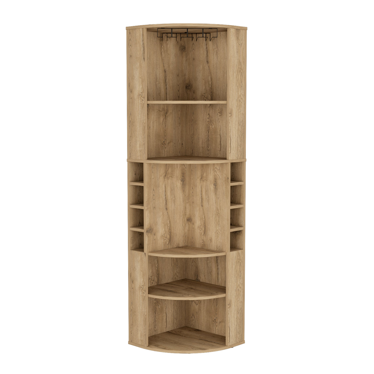 Bar Esquinero Oban Macadamia 47.1x180cm con Portacopasy Portabotellas - Bares | Bylmo