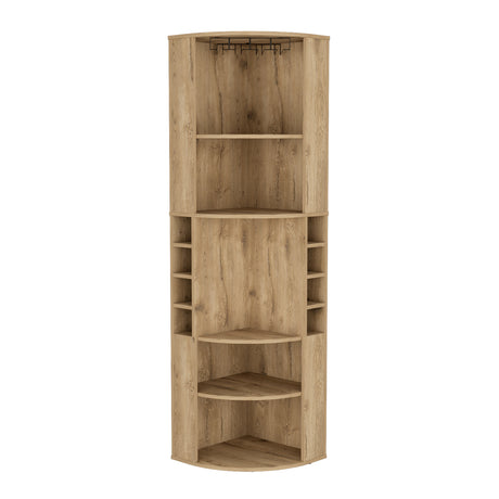 Bar Esquinero Oban Macadamia 47.1x180cm con Portacopasy Portabotellas - Bares | Bylmo