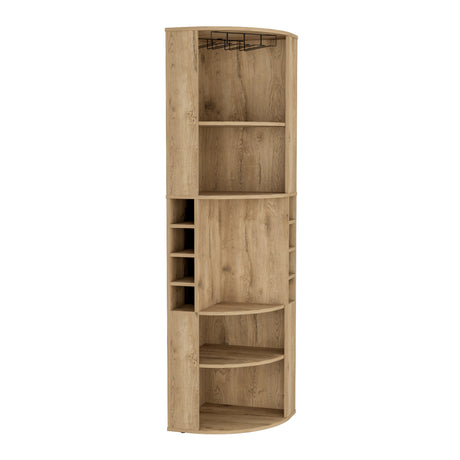 Bar Esquinero Oban Macadamia 47.1x180cm con Portacopasy Portabotellas - Bares | Bylmo