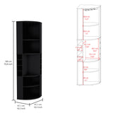 Bar Esquinero Oban Wengue 47.1x180cm con Portacopasy Portabotellas - BARES | Bylmo
