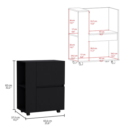 Bar Carro Glasgow Wengue 65.5x82cm con Ruedas - Bares | Bylmo