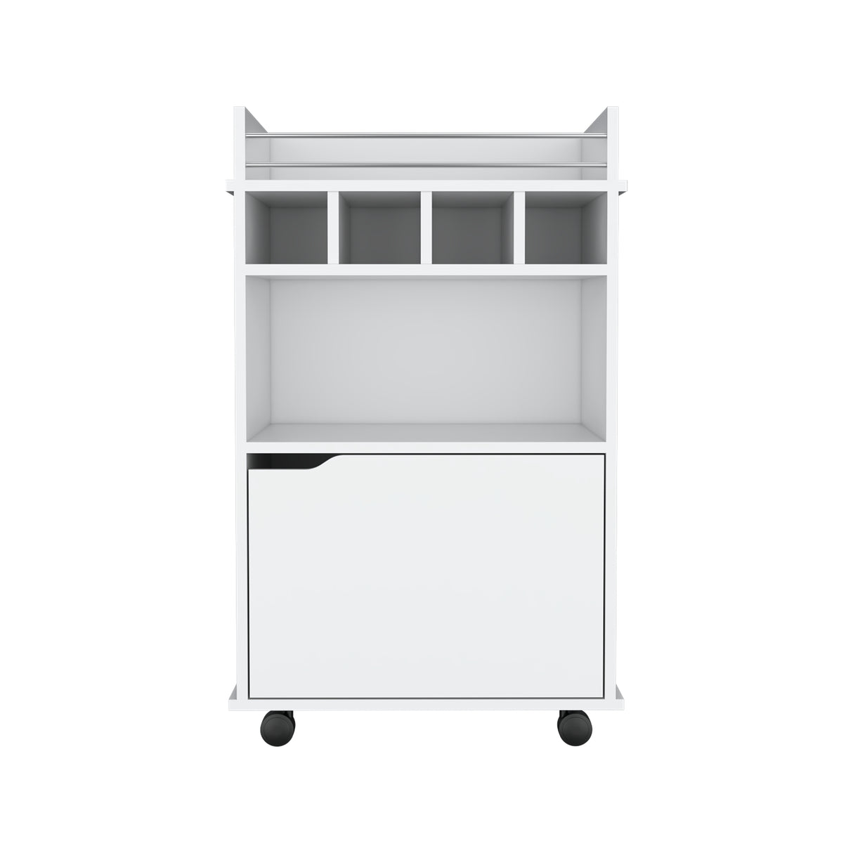 Bar Carro Phoenix Blanco 55x88.9cm con Ruedas - Bares | Bylmo