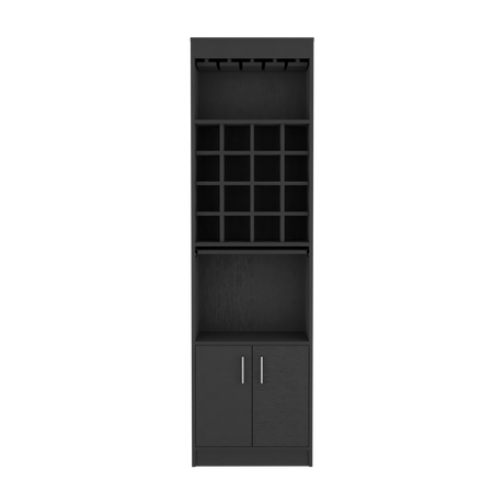 Bar Alto Kava Wengue 51X180.6cm con Portacopas y Portabotellas - Bares | Bylmo