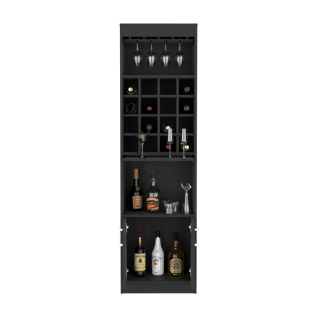 Bar Alto Kava Wengue 51X180.6cm con Portacopas y Portabotellas - Bares | Bylmo