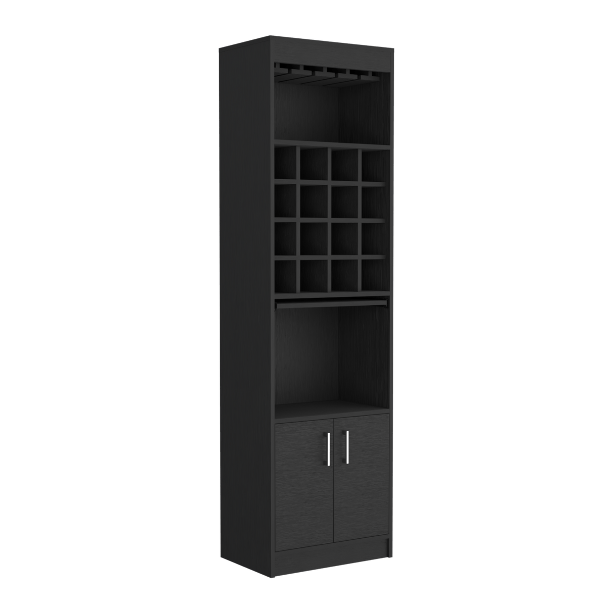 Bar Alto Kava Wengue 51X180.6cm con Portacopas y Portabotellas - Bares | Bylmo