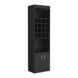 Bar Alto Kava Wengue 51X180.6cm con Portacopas y Portabotellas - Bares | Bylmo