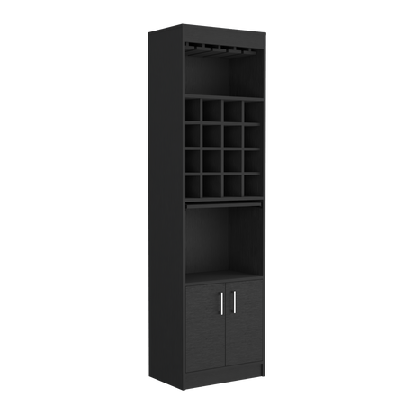 Bar Alto Kava Wengue 51X180.6cm con Portacopas y Portabotellas - Bares | Bylmo