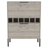 Bar Lyrata Ceniza 80x110cm con Portacopas y Portabotellas - Bares | Bylmo