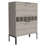 Bar Lyrata Ceniza 80x110cm con Portacopas y Portabotellas - Bares | Bylmo