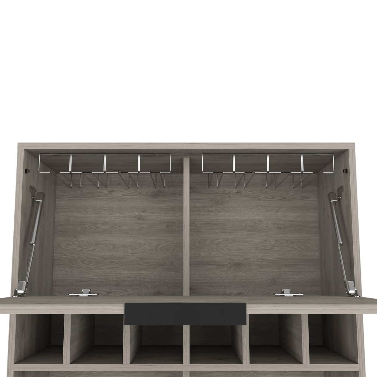 Bar Lyrata Ceniza 80x110cm con Portacopas y Portabotellas - Bares | Bylmo