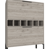 Bar Lyrata Ceniza 80x110cm con Portacopas y Portabotellas - Bares | Bylmo