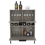Bar Lyrata Ceniza 80x110cm con Portacopas y Portabotellas - Bares | Bylmo