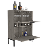 Bar Lyrata Ceniza 80x110cm con Portacopas y Portabotellas - Bares | Bylmo