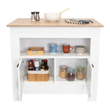 Isla de Cocina Arlet Blanco 103x89.9cm con Entrepaños y Compartimientos - Barras y Muebles Auxiliares | Bylmo
