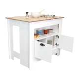 Isla de Cocina Arlet Blanco 103x89.9cm con Entrepaños y Compartimientos - Barras y Muebles Auxiliares | Bylmo