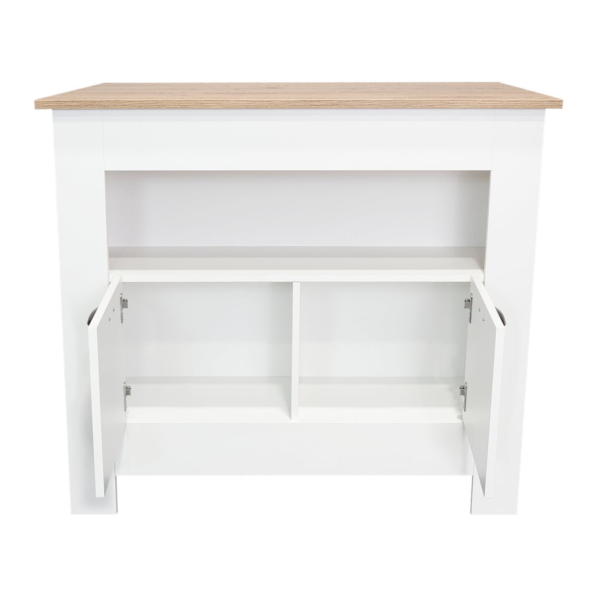 Isla de Cocina Arlet Blanco 103x89.9cm con Entrepaños y Compartimientos - Barras y Muebles Auxiliares | Bylmo