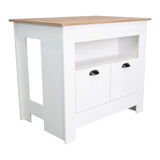 Isla de Cocina Arlet Blanco 103x89.9cm con Entrepaños y Compartimientos - Barras y Muebles Auxiliares | Bylmo