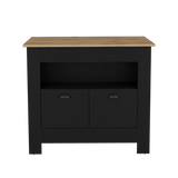 Isla de Cocina Arlet Wengue 103x89.9cm con Entrepaños y Compartimientos - Barras y Muebles Auxiliares | Bylmo
