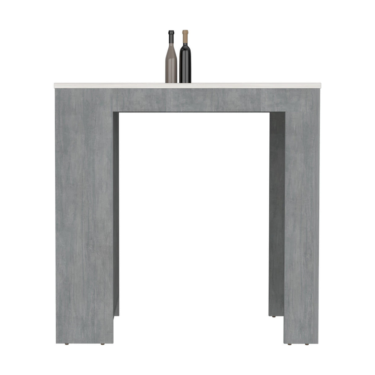 Isla de Cocina Portree Cemento 92x91.3cm con Dos Entrepaños - Barras y Muebles Auxiliares | Bylmo