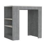Isla de Cocina Portree Cemento 92x91.3cm con Dos Entrepaños - Barras y Muebles Auxiliares | Bylmo