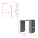 Isla de Cocina Portree Cemento 92x91.3cm con Dos Entrepaños - Barras y Muebles Auxiliares | Bylmo