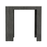 Isla de Cocina Portree Roble Gris 92x91.3cm con Dos Entrepaños - Barras y Muebles Auxiliares | Bylmo