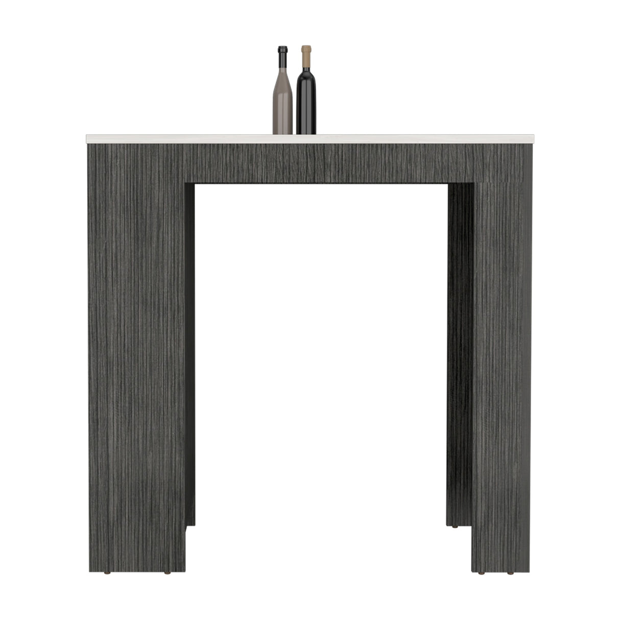 Isla de Cocina Portree Roble Gris 92x91.3cm con Dos Entrepaños - Barras y Muebles Auxiliares | Bylmo