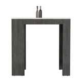 Isla de Cocina Portree Roble Gris 92x91.3cm con Dos Entrepaños - Barras y Muebles Auxiliares | Bylmo