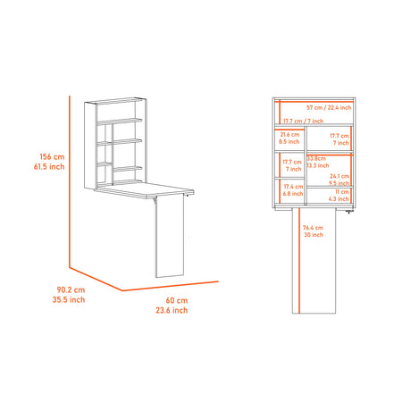 Barra de Cocina Empotrable Vatta Ceniza 60x80cm Plegable con Entrepaños - Barras y Muebles Auxiliares | Bylmo