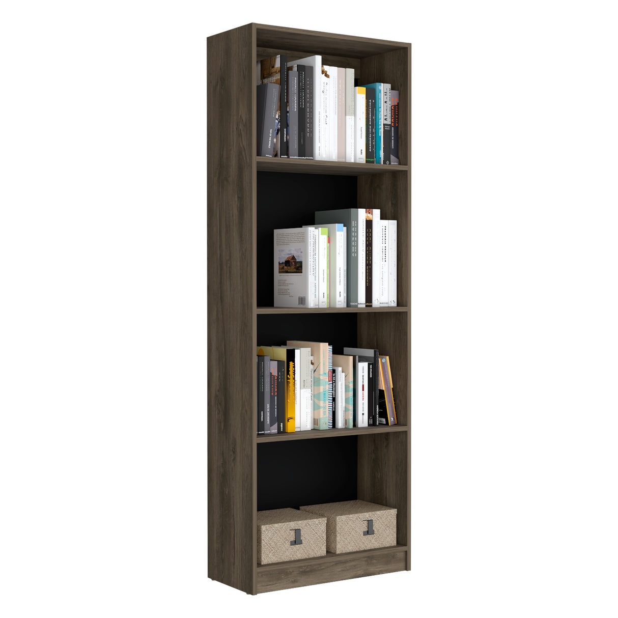 Biblioteca Home Wengue 62.8x180.6cm con Tres Entrepaños - Bibliotecas y Estanterías | Bylmo