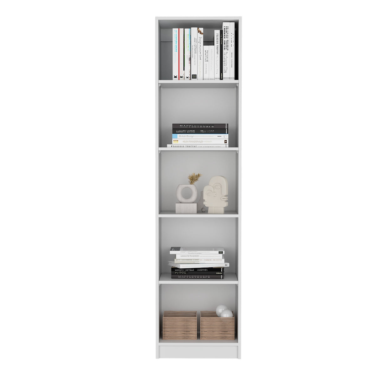 Biblioteca Lib Home XS Blanca 45x180.6cm con Cuatro Entrepaños - BIBLIOTECAS Y ESTANTERIAS | Bylmo