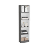 Biblioteca Home XS Plomo 45x180.6cm con Cuatro Entrepaños - Bibliotecas y Estanterías | Bylmo