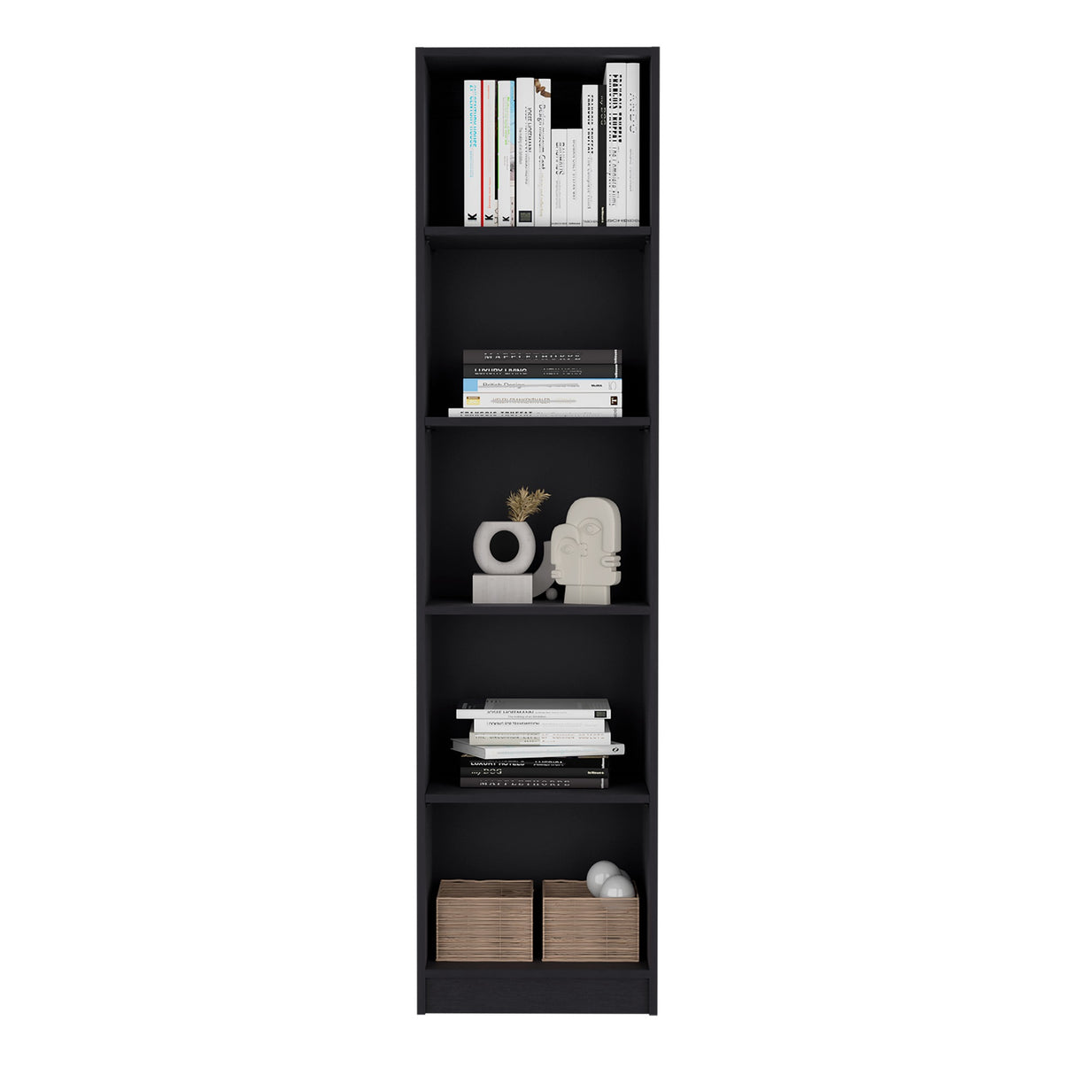 Biblioteca Home XS Wengue 45x180.6cm con Cuatro Entrepaños - Bibliotecas y Estanterías | Bylmo