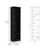 Biblioteca Home XS Wengue 45x180.6cm con Cuatro Entrepaños - Bibliotecas y Estanterías | Bylmo