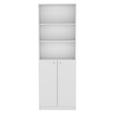 Estantería Home Blanca 62.8x180.6cm con Puertas y Cuatro Entrepaños - Bibliotecas y Estanterías | Bylmo