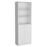 Estantería Home Blanca 62.8x180.6cm con Puertas y Cuatro Entrepaños - Bibliotecas y Estanterías | Bylmo