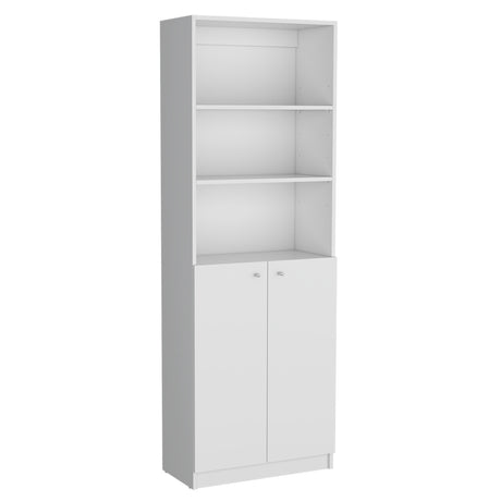 Estantería Home Blanca 62.8x180.6cm con Puertas y Cuatro Entrepaños - Bibliotecas y Estanterías | Bylmo