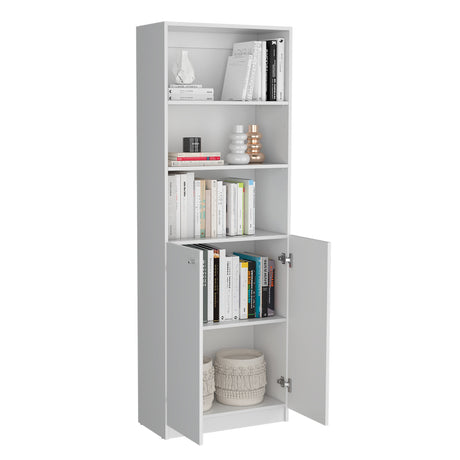 Estantería Home Blanca 62.8x180.6cm con Puertas y Cuatro Entrepaños - Bibliotecas y Estanterías | Bylmo
