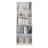Estantería Lib Home Blanco 62.8x180.6cm con Puertas y Cuatro Entrepaños - BIBLIOTECAS Y ESTANTERIAS | Bylmo