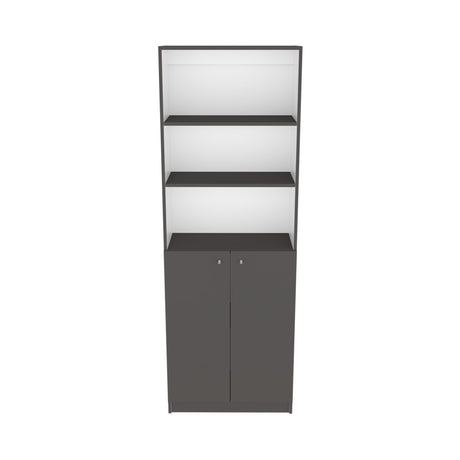 Estantería Home Plomo 62.8x180.6cm con Puertas y Cuatro Entrepaños - Bibliotecas y Estanterías | Bylmo
