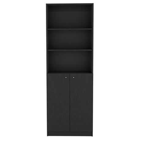 Estantería Home Wengue 62.8x180.6cm con Puertas y Cuatro Entrepaños - Bibliotecas y Estanterías | Bylmo