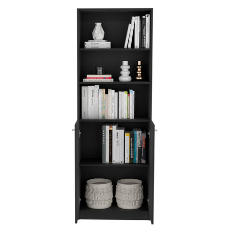 Estantería Home Wengue 62.8x180.6cm con Puertas y Cuatro Entrepaños - Bibliotecas y Estanterías | Bylmo