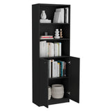 Estantería Home Wengue 62.8x180.6cm con Puertas y Cuatro Entrepaños - Bibliotecas y Estanterías | Bylmo